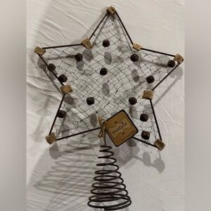 Mud Pie Christmas Rustic Brown Star Tree Topper